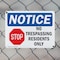 Signmission No Trespassing Residents Only OSHA Notice Sign, Plastic, 14in W x 10in L, 2PK OS-2PACK-NS-P-1014-L-14985 - alternate 5